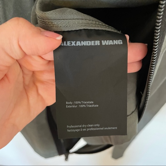 Alexander Wang Twill Olive Green Military Sheath Zipper Designer Dress 4 - Picture 5 of 11